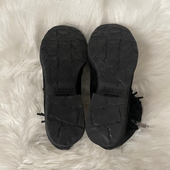 Born Boots Womens Size 9 Black Kenia Suede Leather Fringed Ankle Booties Cowgirl - Picture 10 of 12